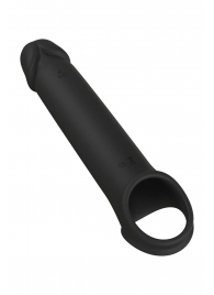 Черная насадка-удлинитель с вибрацией Vibrating Extender With Remote - Dream Toys - в Сургуте купить с доставкой