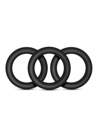 Набор из 3 черных эрекционных колец Black Small Penis Rings - Blush Novelties - в Сургуте купить с доставкой