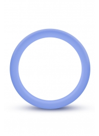 Голубое люминесцентное кольцо Silicone Glo Cock Ring - Blush Novelties - в Сургуте купить с доставкой