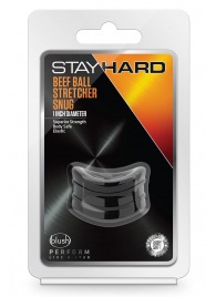 Черное эрекционное кольцо на мошонку Beef Ball Stretcher Snug - Blush Novelties - в Сургуте купить с доставкой