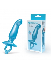 Голубая анальная пробка для массажа простаты Hither Silicone Prostate Plug - 14,3 см. - b-Vibe - в Сургуте купить с доставкой