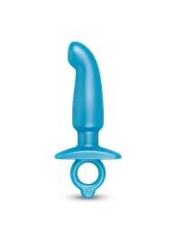 Голубая анальная пробка для массажа простаты Hither Silicone Prostate Plug - 14,3 см. - b-Vibe - в Сургуте купить с доставкой