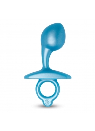 Голубая анальная пробка для массажа простаты Bulb Silicone Prostate Plug - 10,7 см. - b-Vibe - в Сургуте купить с доставкой