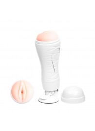 Мастурбатор-вагина Flora White с присоской и 12 режимами вибрации - Baile - в Сургуте купить с доставкой