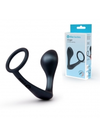 Черное эрекционное кольцо со стимулятором простаты Ringer Cock Ring   Plug - b-Vibe - в Сургуте купить с доставкой