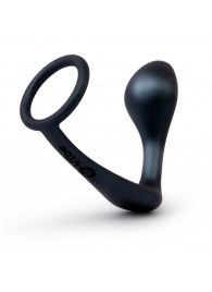 Черное эрекционное кольцо со стимулятором простаты Ringer Cock Ring   Plug - b-Vibe - в Сургуте купить с доставкой