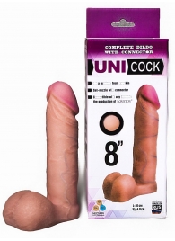 Фаллическая насадка для страпона UNICOCK 8  - 20 см. - LOVETOY (А-Полимер) - купить с доставкой в Сургуте