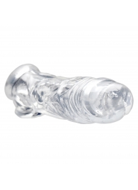 Прозрачная насадка для увеличения члена Realistic Clear Penis Enhancer and Ball Stretcher - 20,3 см. - XR Brands - в Сургуте купить с доставкой