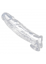 Прозрачная насадка для увеличения члена Realistic Clear Penis Enhancer and Ball Stretcher - 20,3 см. - XR Brands - в Сургуте купить с доставкой