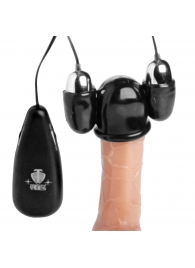 Черная стимулирующая насадка для головки полового члена Multi Speed Vibrating Penis Head Teaser - XR Brands - в Сургуте купить с доставкой