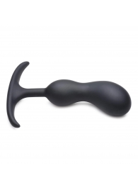 Черный массажер простаты с утяжелителями Premium Silicone Weighted Prostate Plug Medium - 16,3 см. - XR Brands - в Сургуте купить с доставкой