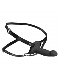 Черный полый страпон с вибрацией 2’’ Erection 28X Smooth Vibrating Silicone Penis Sheath - XR Brands - купить с доставкой в Сургуте