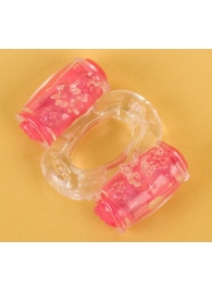 Прозрачное виброкольцо с двумя вибропульками - Toyfa Basic - в Сургуте купить с доставкой