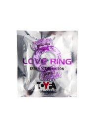 Фиолетовое виброкольцо с двумя вибропульками - Toyfa Basic - в Сургуте купить с доставкой