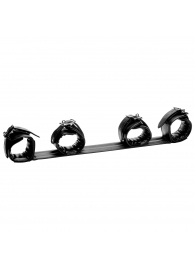Черная распорка с манжетами для рук и ног Deluxe Rigid Spreader Bar - XR Brands - купить с доставкой в Сургуте