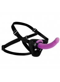 Лиловый поясной страпон Navigator Silicone G-Spot Dildo with Harness - 17,8 см. - XR Brands - купить с доставкой в Сургуте