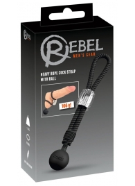 Черное эрекционное лассо с шариком-утяжелителем Heavy Rope - Orion - в Сургуте купить с доставкой