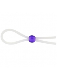 Прозрачное лассо с фиолетовой бусиной SILICONE COCK RING WITH BEAD LAVENDER - NMC - в Сургуте купить с доставкой