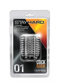 Прозрачная насадка с шипами STAY HARD COCK SLEEVE 01 CLEAR - Blush Novelties - в Сургуте купить с доставкой