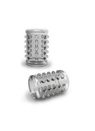 Прозрачная насадка на пенис с шишечками STAY HARD COCK SLEEVE 02 CLEAR - Blush Novelties - в Сургуте купить с доставкой