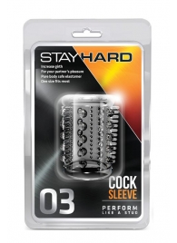 Прозрачная насадка с шипами и шишечками STAY HARD COCK SLEEVE 03 CLEAR - Blush Novelties - в Сургуте купить с доставкой