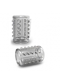 Прозрачная насадка с шипами и шишечками STAY HARD COCK SLEEVE 03 CLEAR - Blush Novelties - в Сургуте купить с доставкой