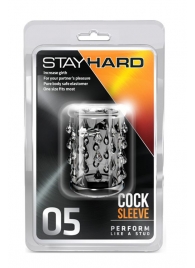 Прозрачная насадка с капельками STAY HARD COCK SLEEVE 05 CLEAR - Blush Novelties - в Сургуте купить с доставкой
