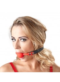Силиконовый кляп-шар на чёрных ремешках Red Gag silicone - Orion - купить с доставкой в Сургуте