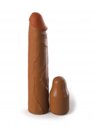 Коричневая насадка на член 2  Silicone X-tension - 20,3 см. - Pipedream - в Сургуте купить с доставкой