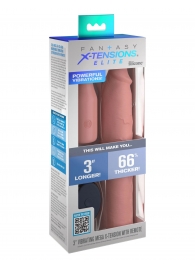 Телесная вибронасадка на член 3  Vibrating Mega X-tension with Remote - 22,9 см. - Pipedream - в Сургуте купить с доставкой