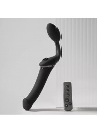 Черный безремневой вибрострапон Strap-On-Me Multi Orgasm Size XL - Strap-on-me - купить с доставкой в Сургуте