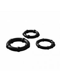 Набор из 3 черных эрекционных колец Babooom Ring Set - Adrien Lastic - в Сургуте купить с доставкой