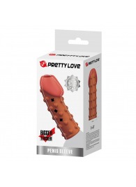 Телесная открытая насадка на пенис с бугорками - 19,8 см. - Baile - в Сургуте купить с доставкой