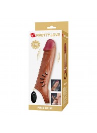 Коричневая вибронасадка с подхватом мошонки и пультом ДУ - Baile - в Сургуте купить с доставкой