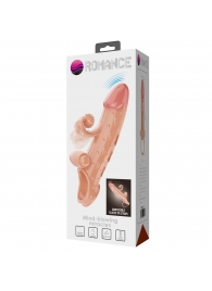 Телесная вибронасадка на пенис с подхватом мошонки - 20 см. - Baile - в Сургуте купить с доставкой