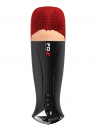 Телесный мастурбатор-вагина в черной колбе с вибрацией Fuck-O-Matic Pro XL - Pipedream - в Сургуте купить с доставкой