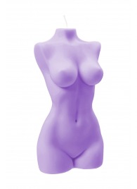 Фиолетовая интерьерная свеча в форме женского торса - 850 гр. - Pecado - купить с доставкой в Сургуте