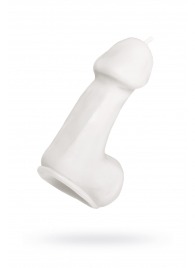 Белая свеча в форме пениса - 47 гр. - Pecado - купить с доставкой в Сургуте