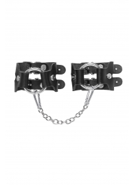 Черные кожаные наручники-браслеты из двух ремешков - Pecado - купить с доставкой в Сургуте