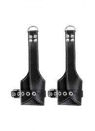 Черные подвесы с белой строчкой - Pecado - купить с доставкой в Сургуте