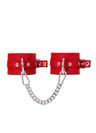 Красные мягкие кожаные оковы с люверсами - Pecado - купить с доставкой в Сургуте