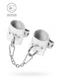 Белые мягкие кожаные наручники с люверсами - Pecado - купить с доставкой в Сургуте