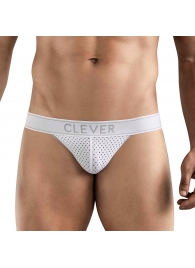 Белые перфорированные трусы-джоки Clever Ambar Jockstrap - Clever Masculine Underwear купить с доставкой