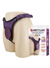 Фиолетовые трусики харнесс с платформой Caludio III - Baile - купить с доставкой в Сургуте