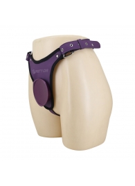 Фиолетовые трусики харнесс с платформой Caludio III - Baile - купить с доставкой в Сургуте