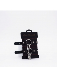 Черно-красные кожаные оковы - Crazy Handmade - купить с доставкой в Сургуте