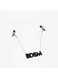 Зажимы на соски с кожаной подвеской BDSM - Crazy Handmade - купить с доставкой в Сургуте
