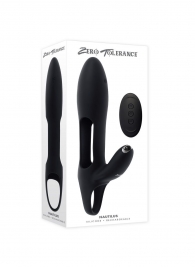 Черная насадка на пенис с вибрацией Nautilus - Zero Tolerance - в Сургуте купить с доставкой
