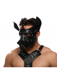 Черная кожаная маска «Собака» - Crazy Handmade - купить с доставкой в Сургуте