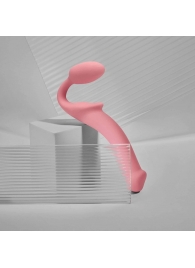 Розовый безремневой страпон Strap-on-me Semi-Realistic Bendable Strap-On size M - Strap-on-me - купить с доставкой в Сургуте